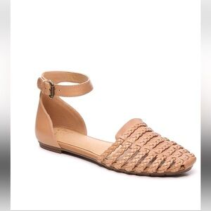NW/O Tags Women's Crown Vintage Moneth Woven Leather Sandals in Cognac size 7.5